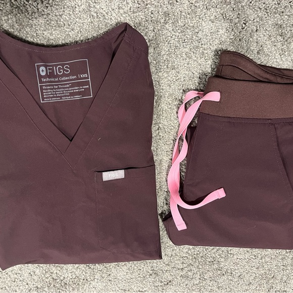 Figs XXS/XXSP Catarina + Zamora Fionlite Scrub Set Dark Fig - Picture 3 of 3